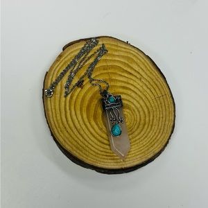 Natural rose quartz necklace